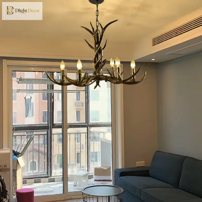 Retro Gold Chandelier | Modern Dining Room Lighting