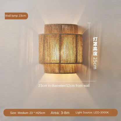 Retro Rattan Wall Sconce | Bedroom &amp; Bedside Lighting
