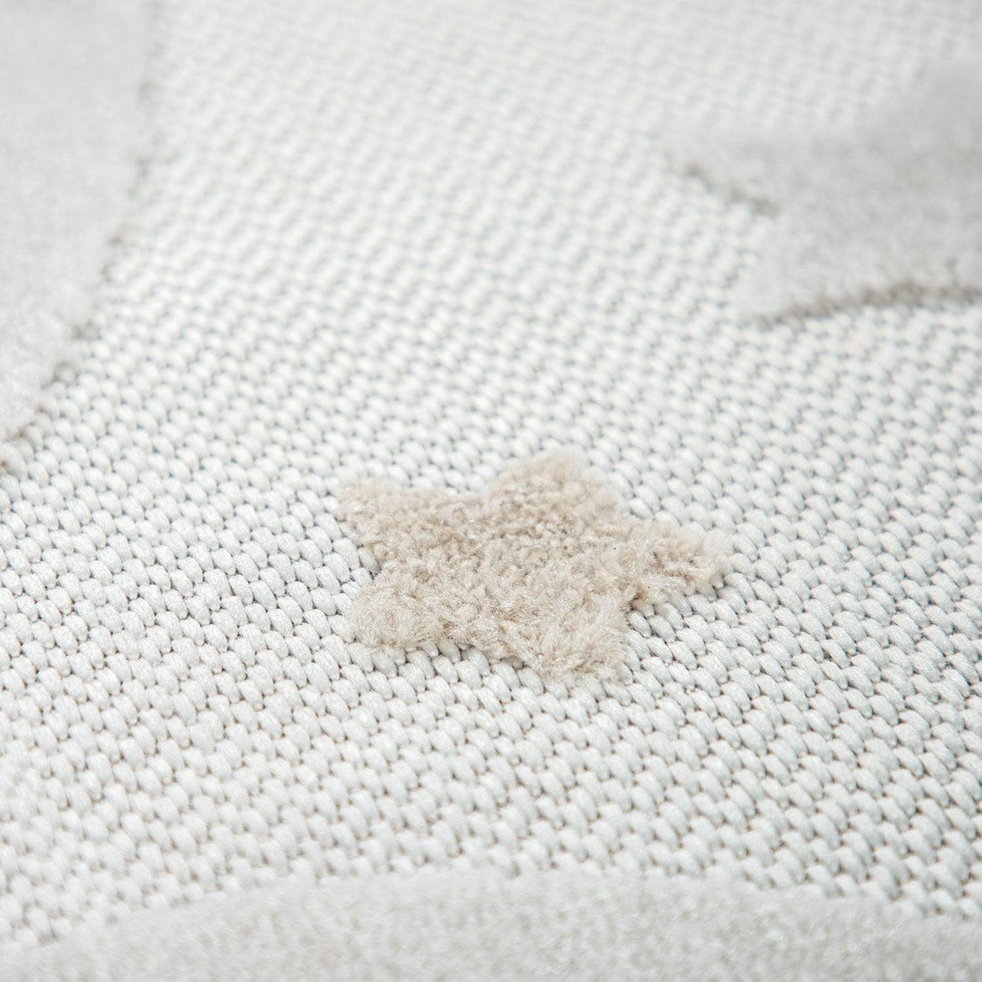 Round Kids Rug Tweet Cuddling Moon &amp; Stars - Cream Beige