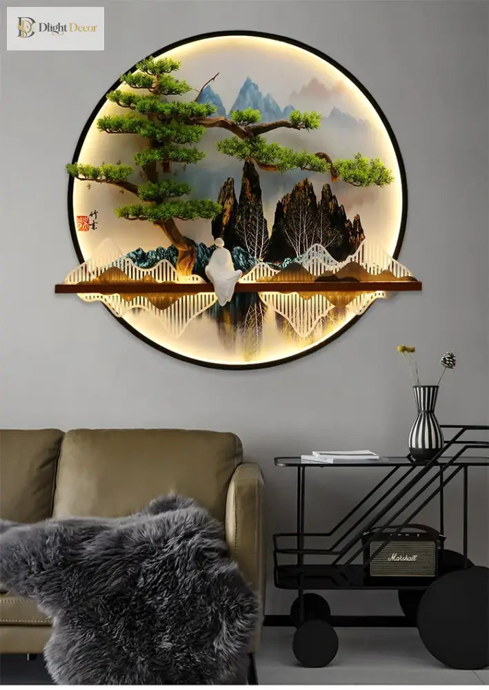 Round LED Wall Art Light | Modern Interior Home Lighting