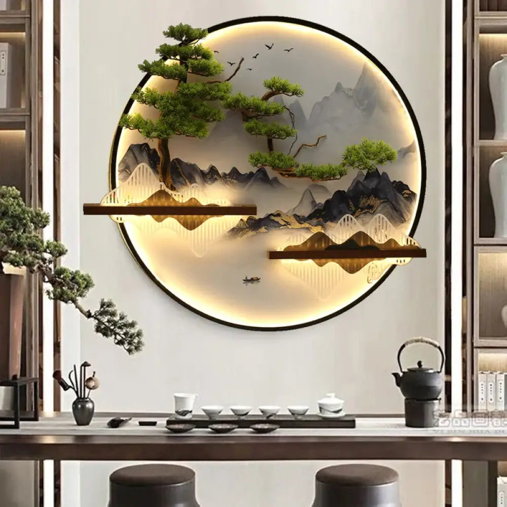 Round LED Wall Art Light | Modern Interior Home Lighting