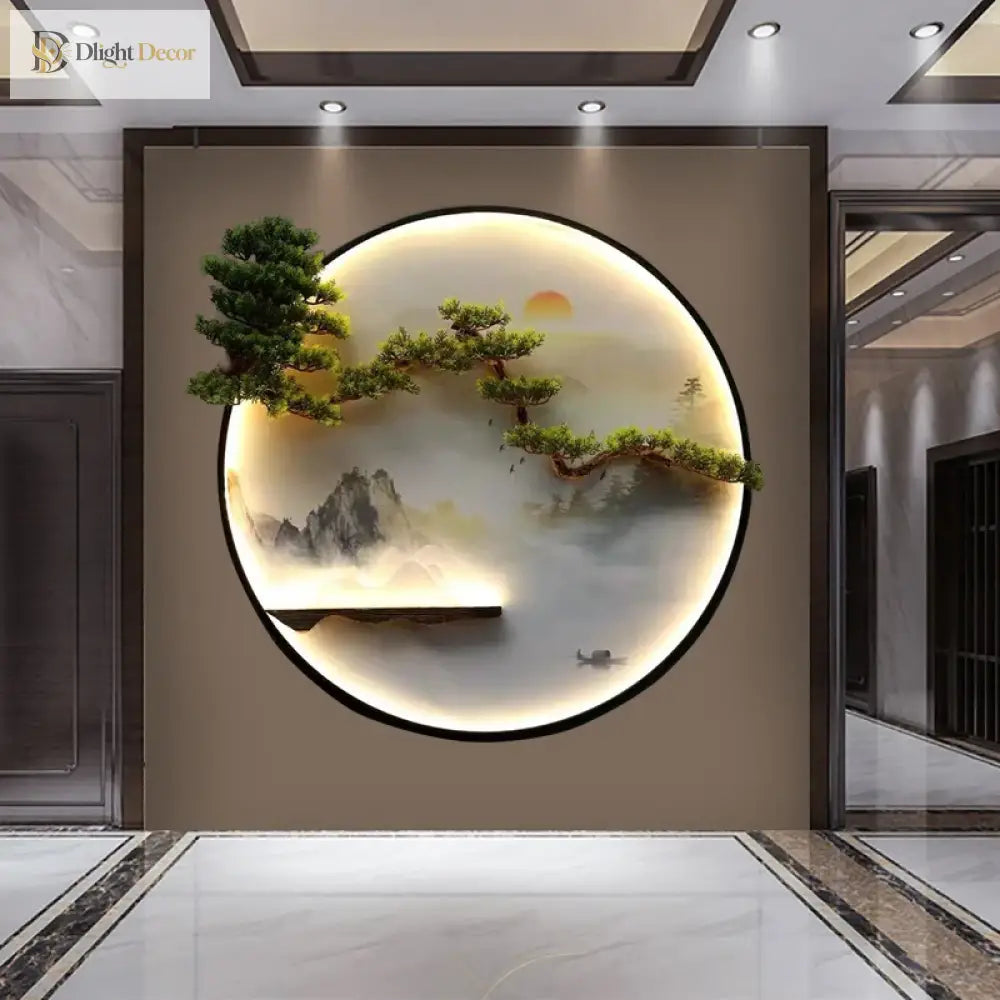 Round LED Wall Art Light | Modern Interior Home Lighting