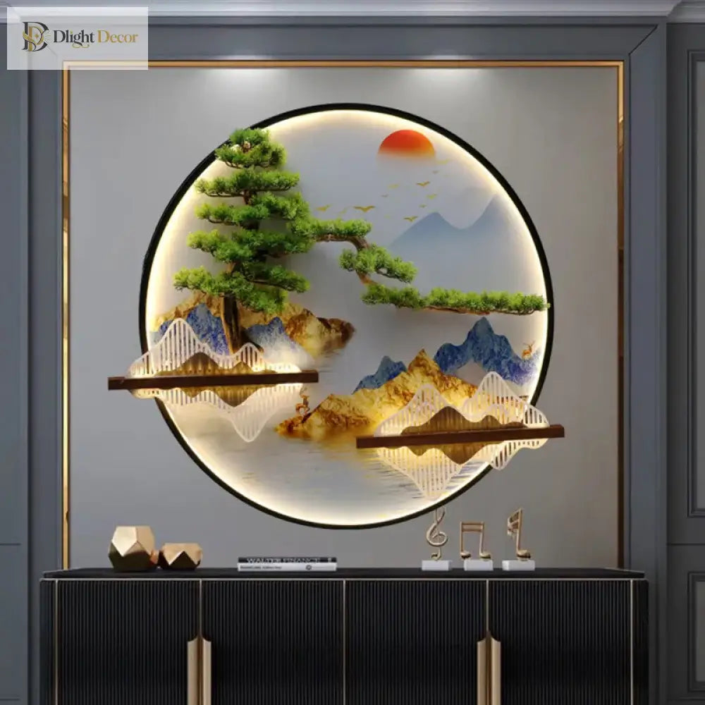 Round LED Wall Art Light | Modern Interior Home Lighting