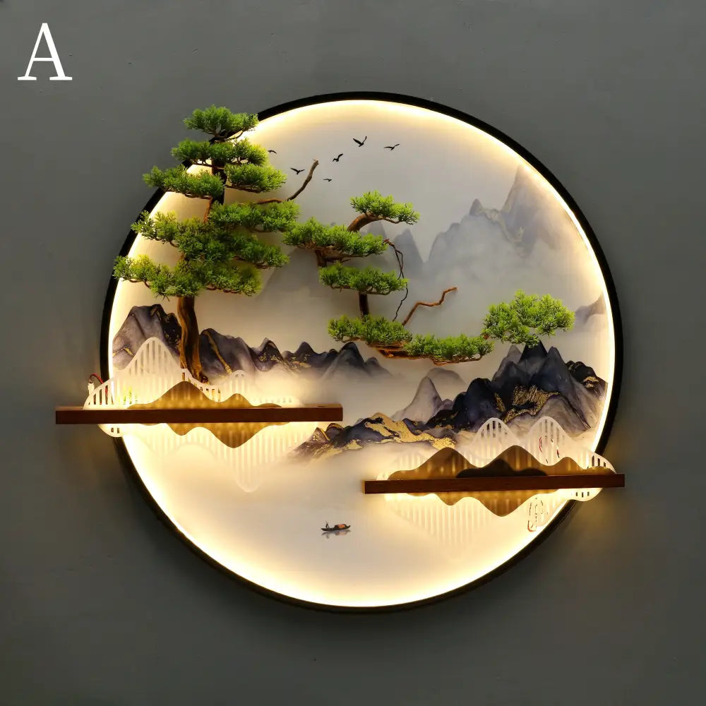 Round LED Wall Art Light | Modern Interior Home Lighting