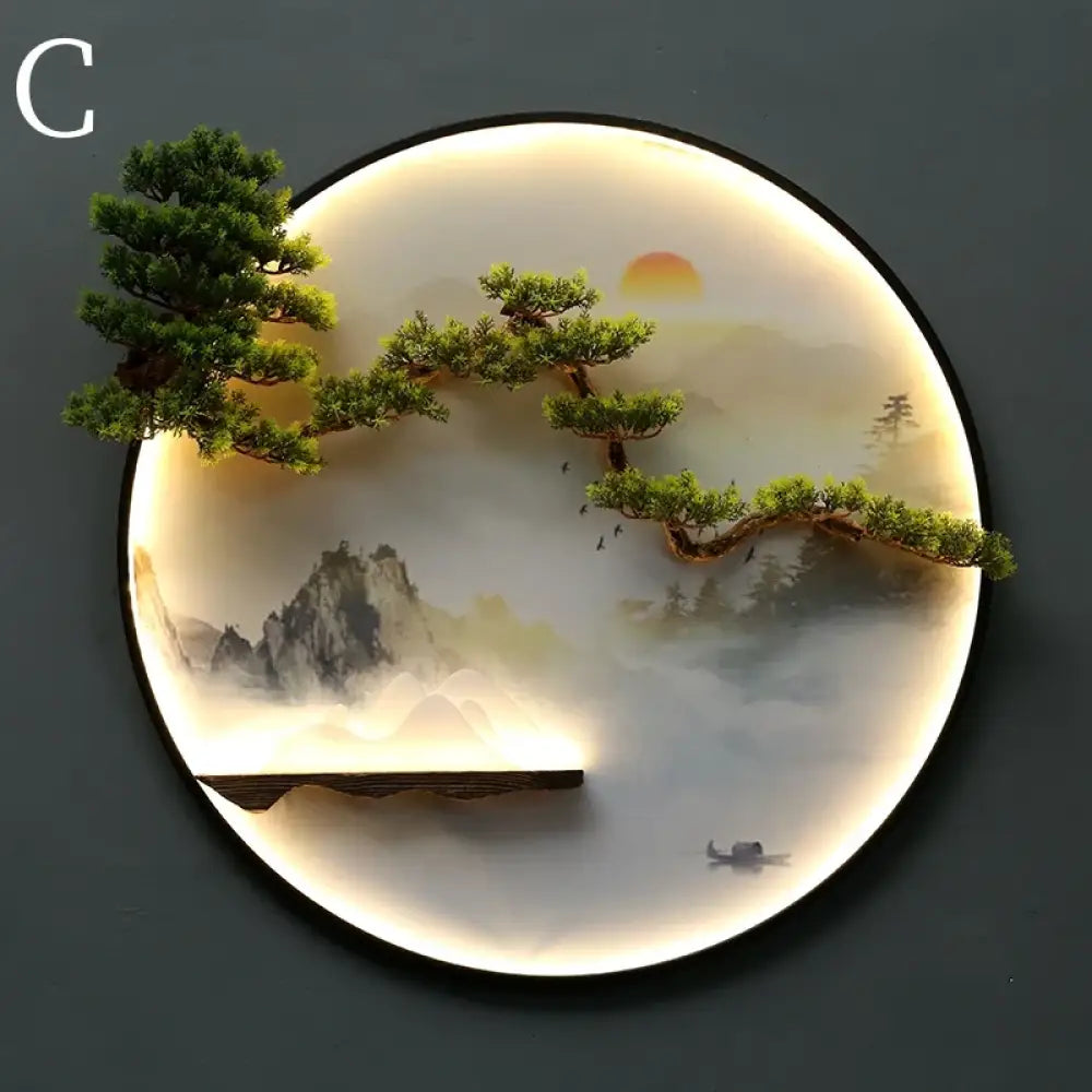 Round LED Wall Art Light | Modern Interior Home Lighting