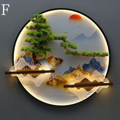 Round LED Wall Art Light | Modern Interior Home Lighting