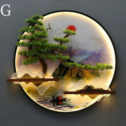 Round LED Wall Art Light | Modern Interior Home Lighting