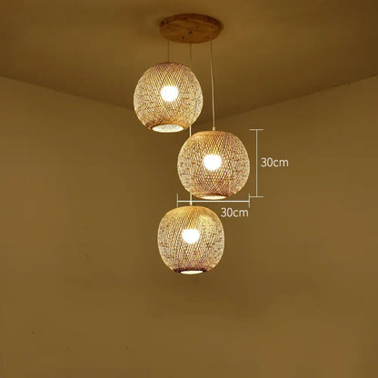 Set Modern Rattan Pendant Light | Dining Room Lighting