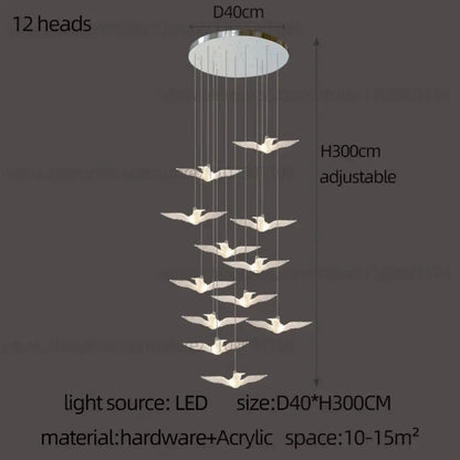 Signature LED Bird Chandelier | Dining Room Lighting