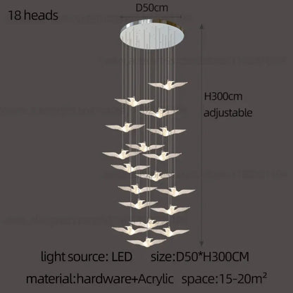 Signature LED Bird Chandelier | Dining Room Lighting