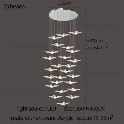 Signature LED Bird Chandelier | Dining Room Lighting