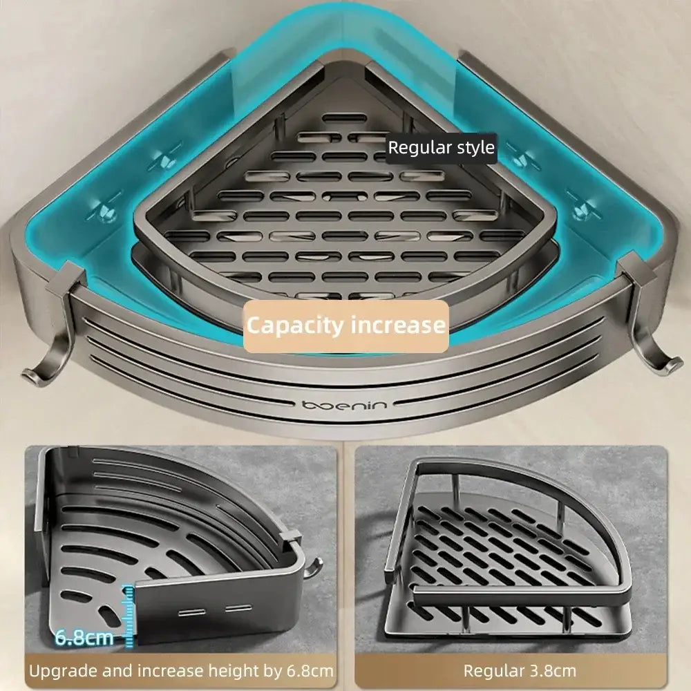 Silver Corner Shelf Caddy