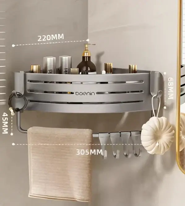 Silver Corner Shelf Caddy