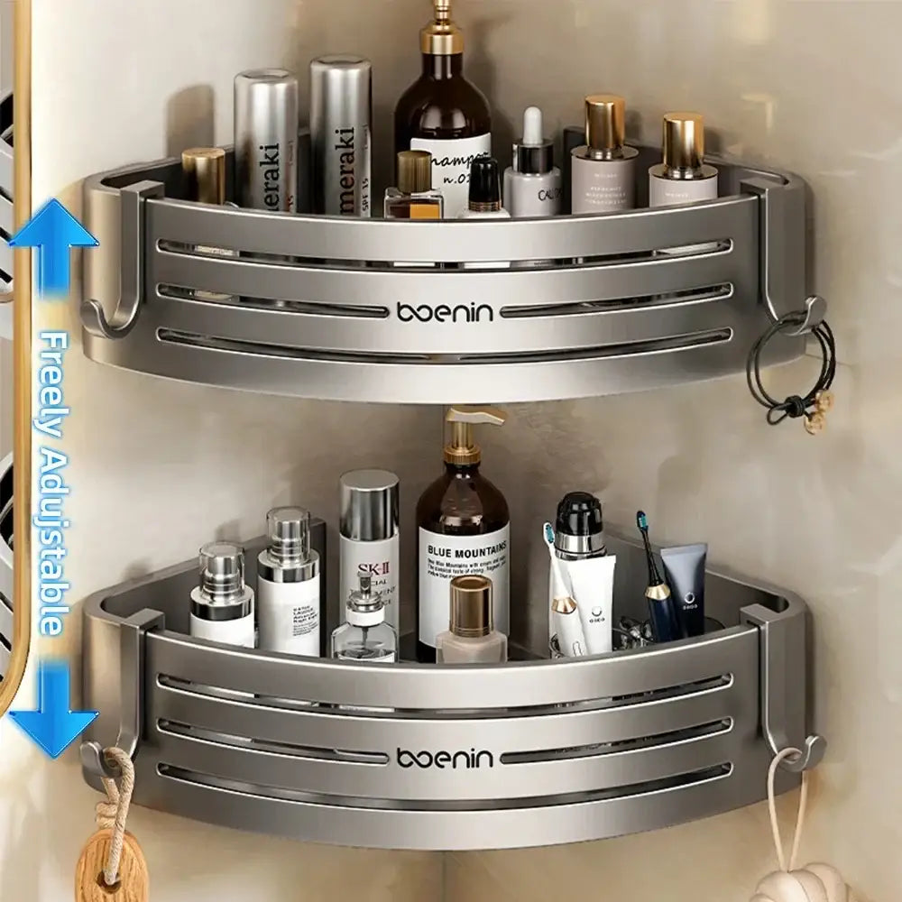 Silver Corner Shelf Caddy