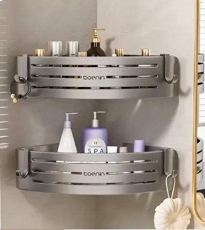 Silver Corner Shelf Caddy