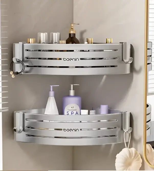 Silver Corner Shelf Caddy