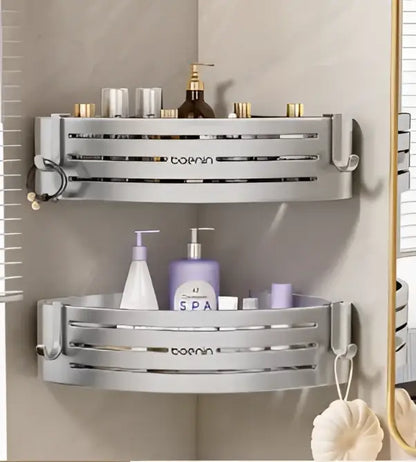 Silver Corner Shelf Caddy