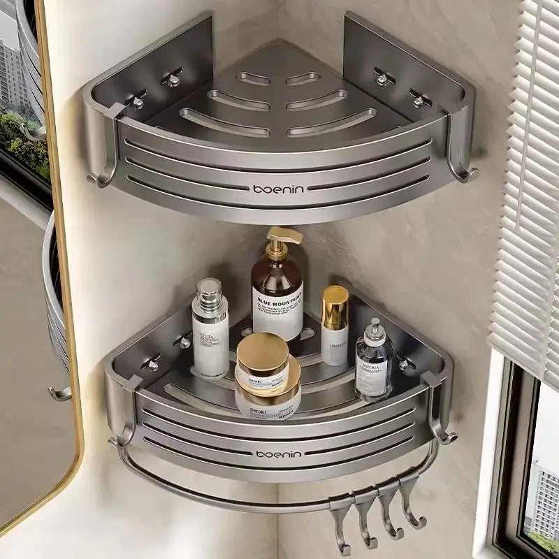 Silver Corner Shelf Caddy
