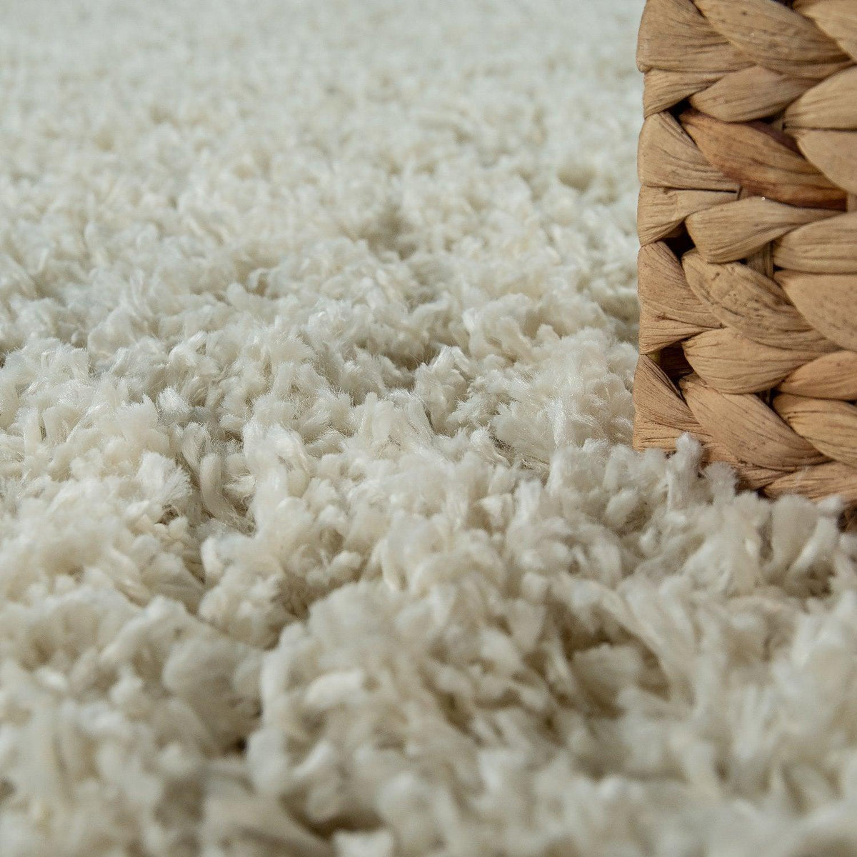Simple High-Pile Rug White Cream Living Room Robust