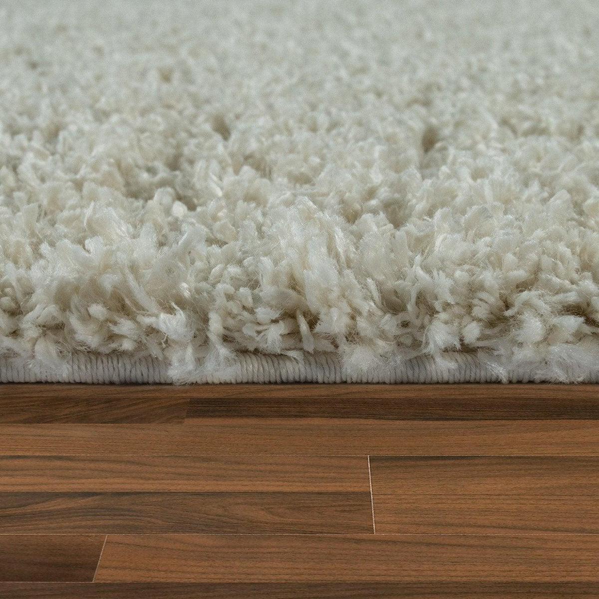 Simple High-Pile Rug White Cream Living Room Robust