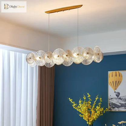 Sleek Glass Gold Chandelier | Modern Dining Room Lighting