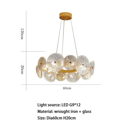 Sleek Glass Gold Chandelier | Modern Dining Room Lighting