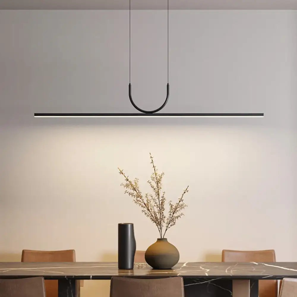 Sleek LED Chandelier | Modern Kitchen Island Lighting