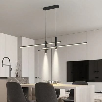 Sleek LED Minimalist Chandelier | Kitchen Island Lighting