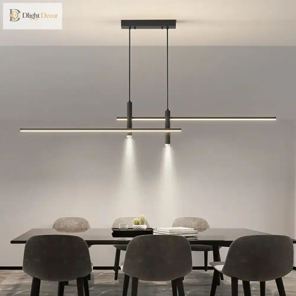 Sleek LED Minimalist Chandelier | Kitchen Island Lighting