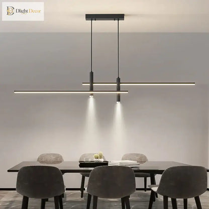 Sleek LED Minimalist Chandelier | Kitchen Island Lighting
