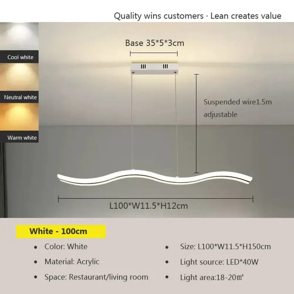 Sleek LED Pendant Light | Modern Dining Room Lighting
