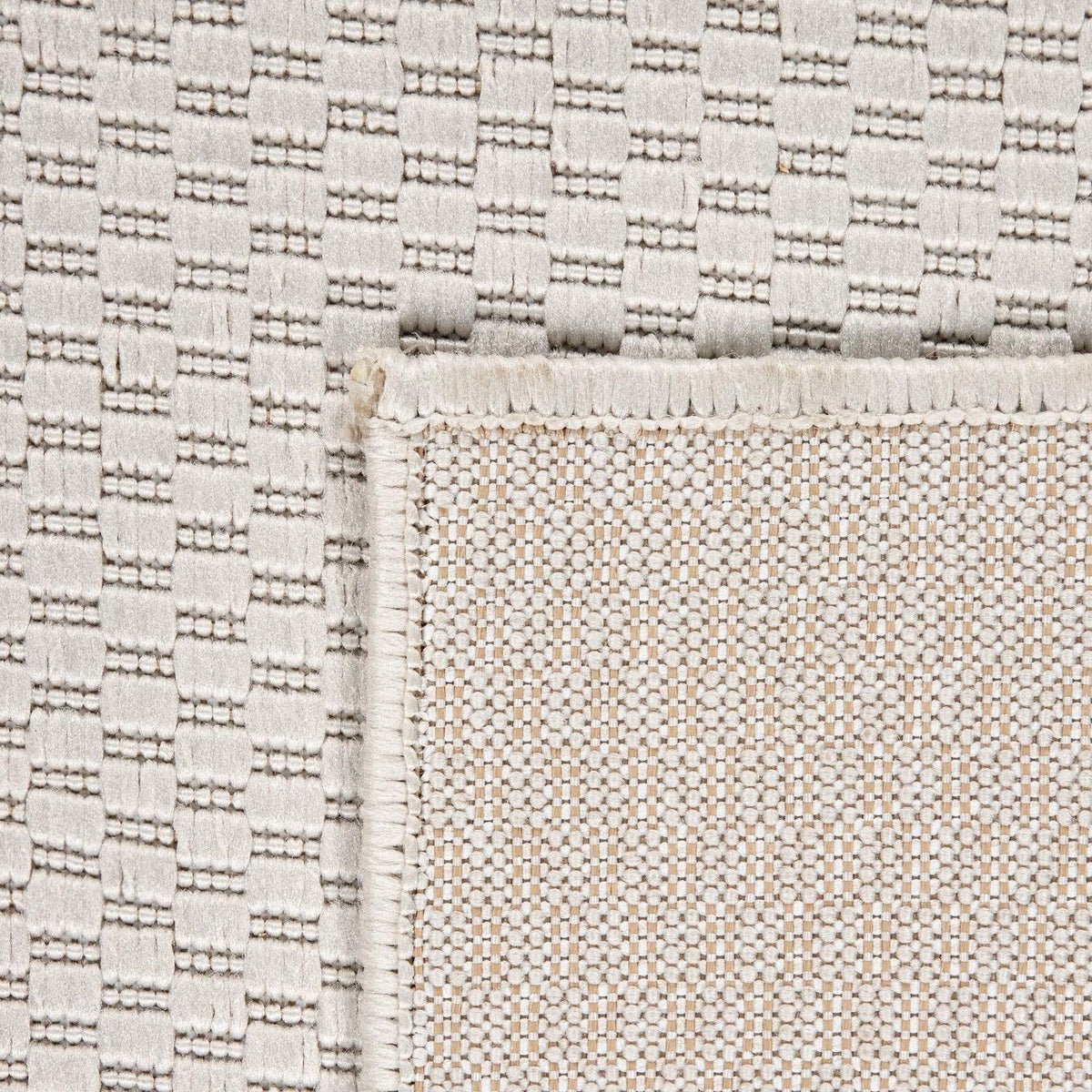 Solid Outdoor Rug for Patio or Balcony weatherproof in Mottled Cream