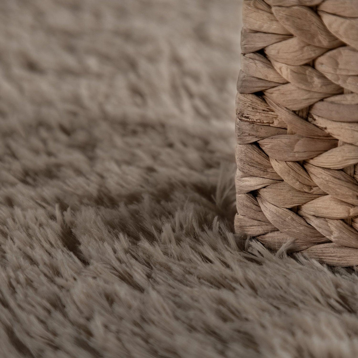 Solid Shag Rug Silky Soft &amp; Fluffy In Light-Brown