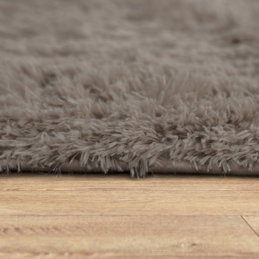Solid Shag Rug Silky Soft &amp; Fluffy In Light-Brown