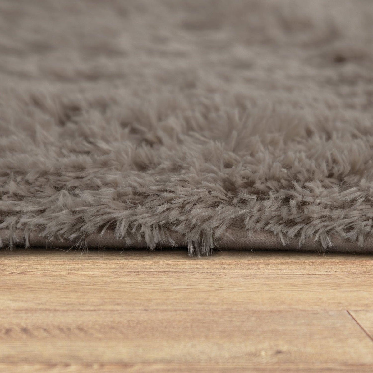 Solid Shag Rug Silky Soft &amp; Fluffy In Light-Brown