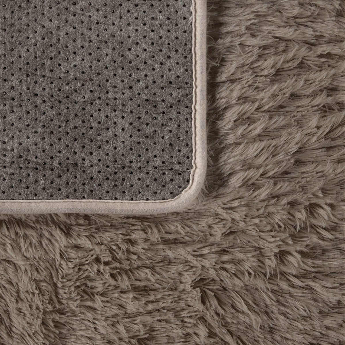 Solid Shag Rug Silky Soft &amp; Fluffy In Light-Brown