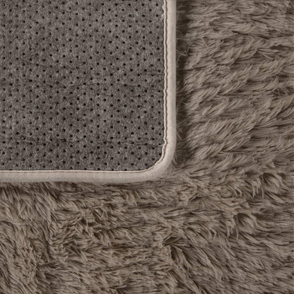 Solid Shag Rug Silky Soft &amp; Fluffy In Light-Brown