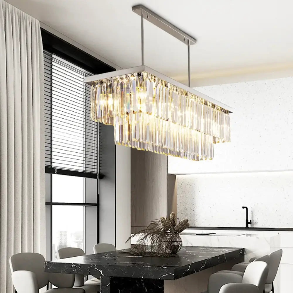 Sophisticated Chandelier | Modern Kitchen Island Lighting