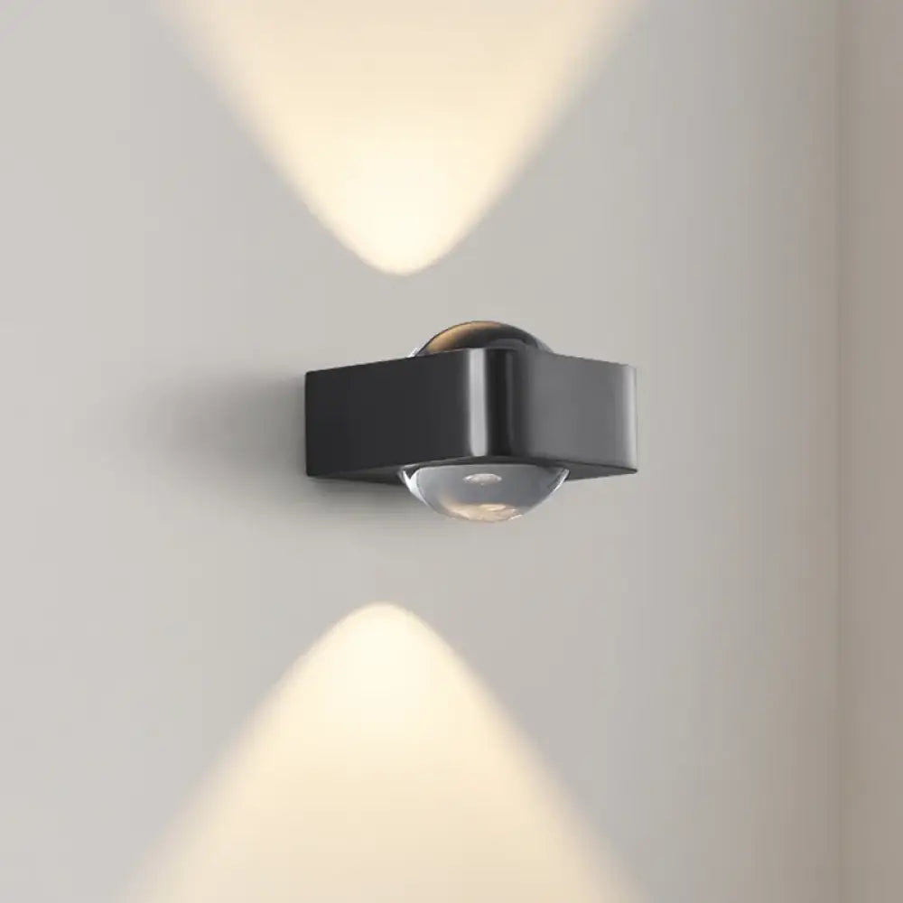 Square LED Modern Copper Wall Sconce | Bedroom Lighting