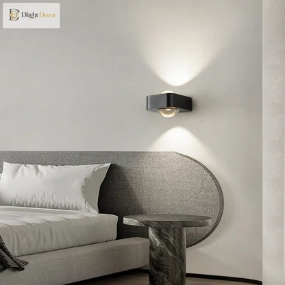 Square LED Modern Copper Wall Sconce | Bedroom Lighting