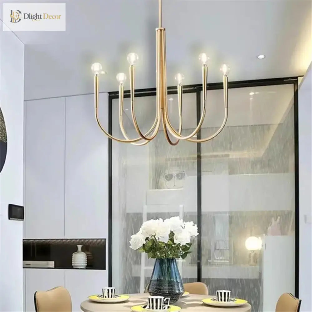Swoop Retro Chandelier | Modern Dining Room Lighting
