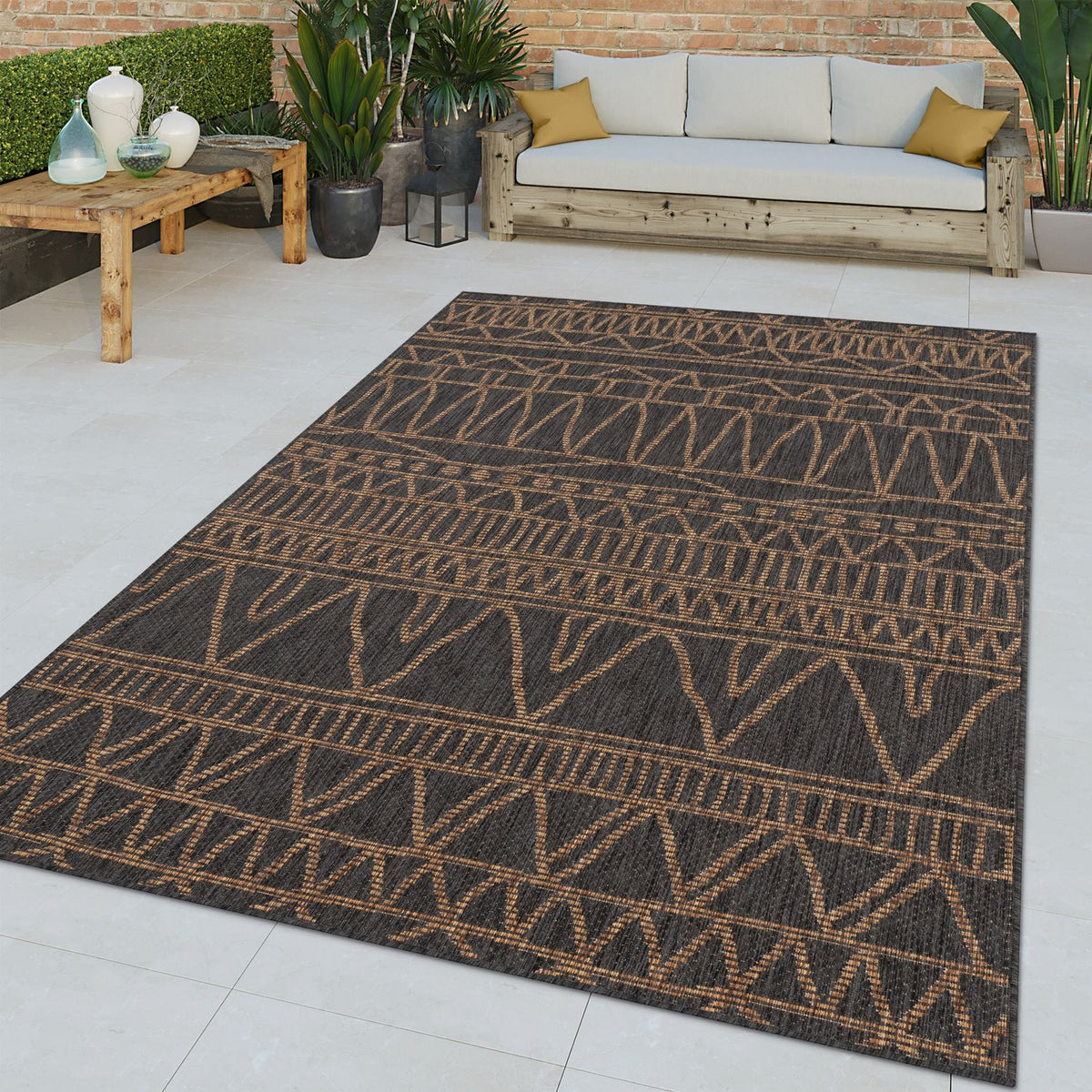 Indoor &amp; Outdoor Rug Modern Ethnic Pattern