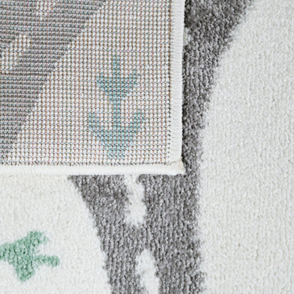 Nursery Rug Nino with Town Streets and Cars Motif in Pastel Colors
