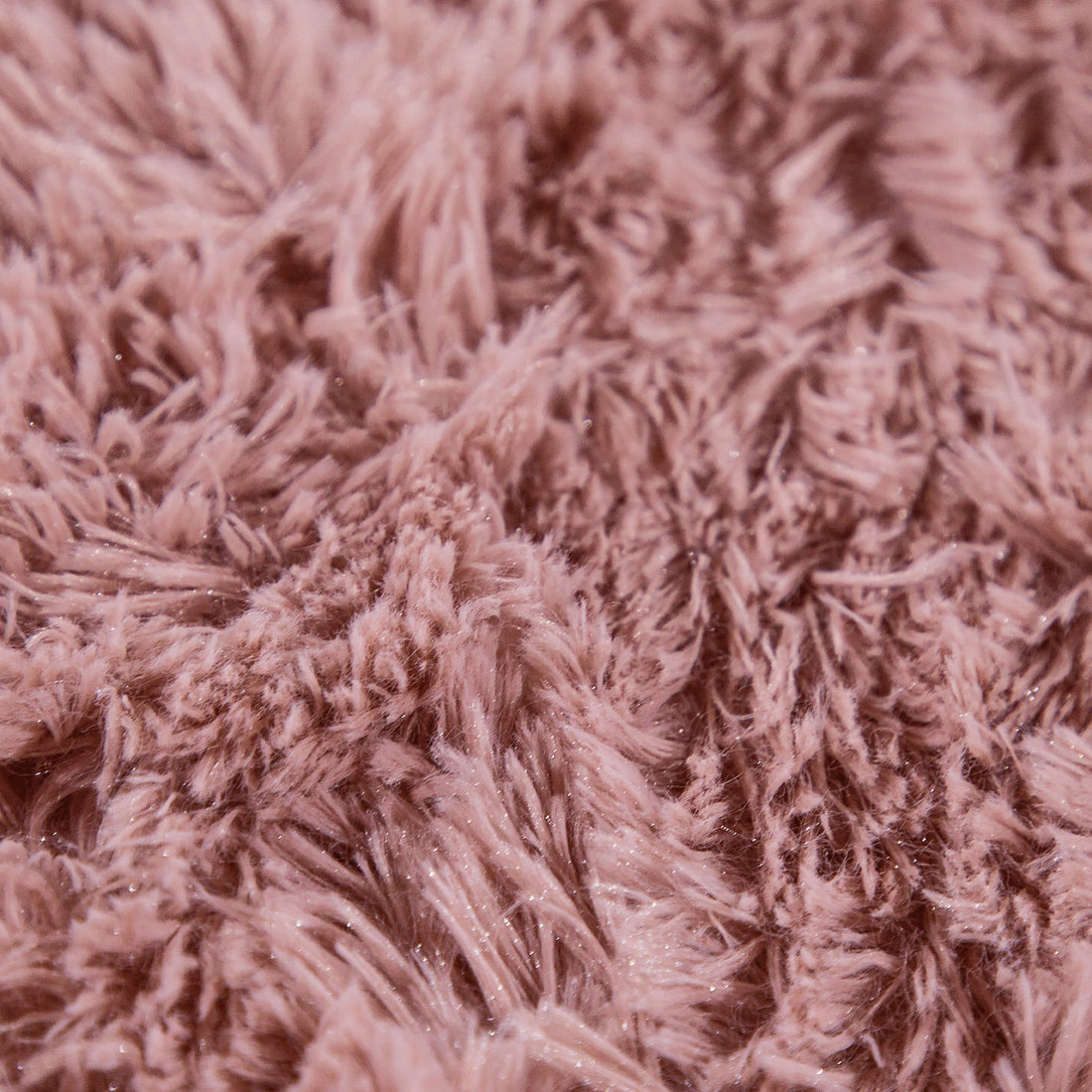 Solid Shag Rug Silky Soft &amp; Fluffy In Rose