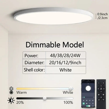 Ultra LED Dimmable Ceiling Light | Modern Interior Lighting