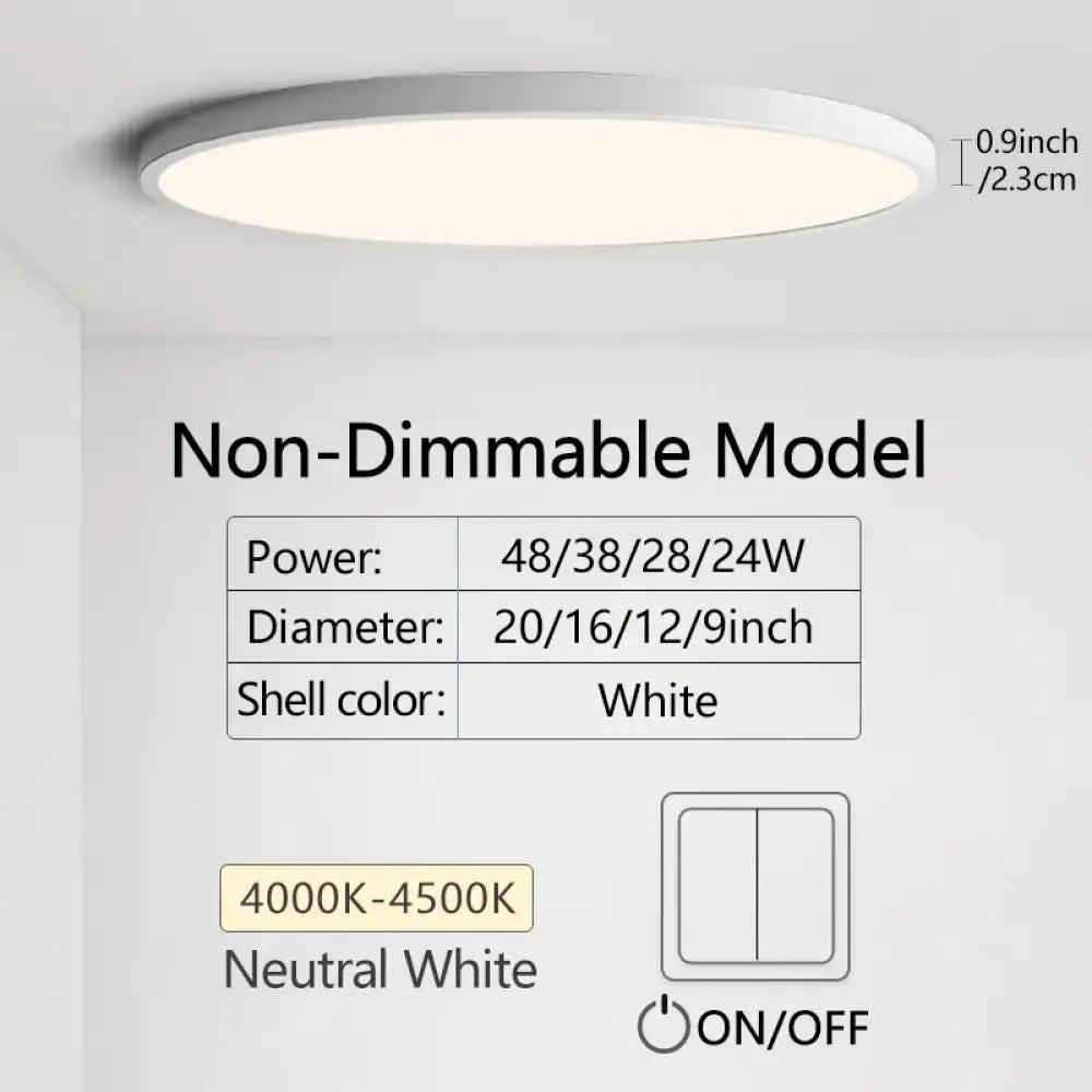 Ultra LED Dimmable Ceiling Light | Modern Interior Lighting
