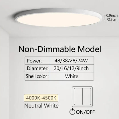 Ultra LED Dimmable Ceiling Light | Modern Interior Lighting