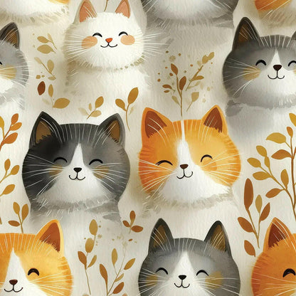Whispering Whiskers &amp; Leaves Wallpaper