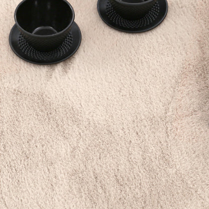Soft Area Rug with Anti-Slip Backing Washable - Dark Beige