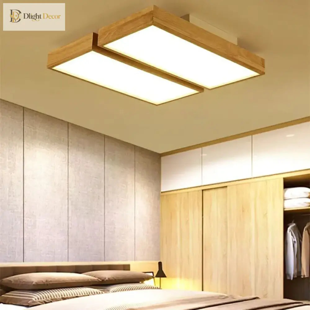 Wood LED Minimalist Chandelier | Kitchen Island Lighting
